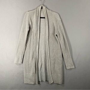 CABI Exhale Open Front Tie Waist Belted Cardigan Sweater Gray #5445 Womans Small